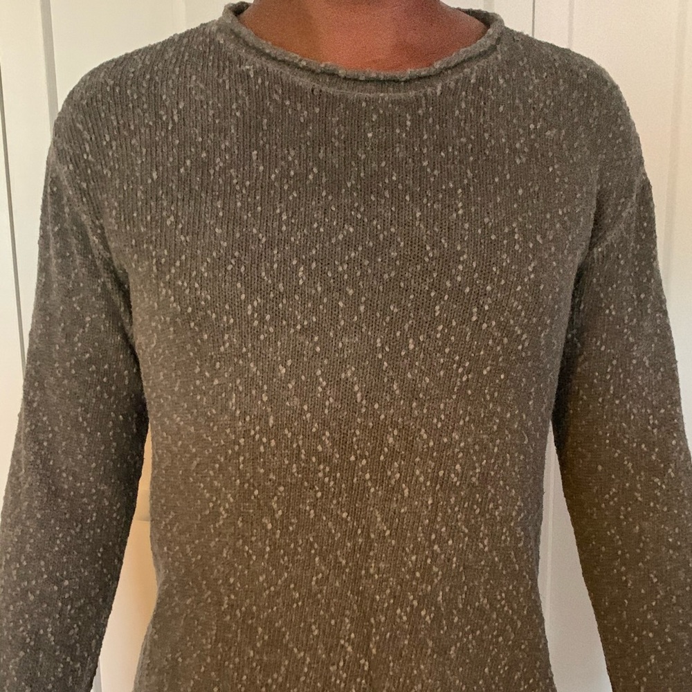 Cowl neck nubby longline sweater